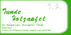 tunde holzapfel business card